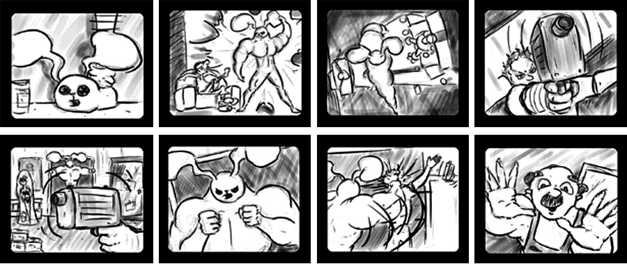 The Couch Potato & Mr. Bun storyboard art